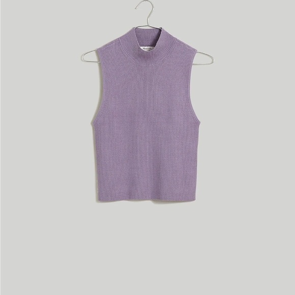 Madewell The Signature Knit Mockneck Sweater Tank smoky grape - Picture 5 of 6